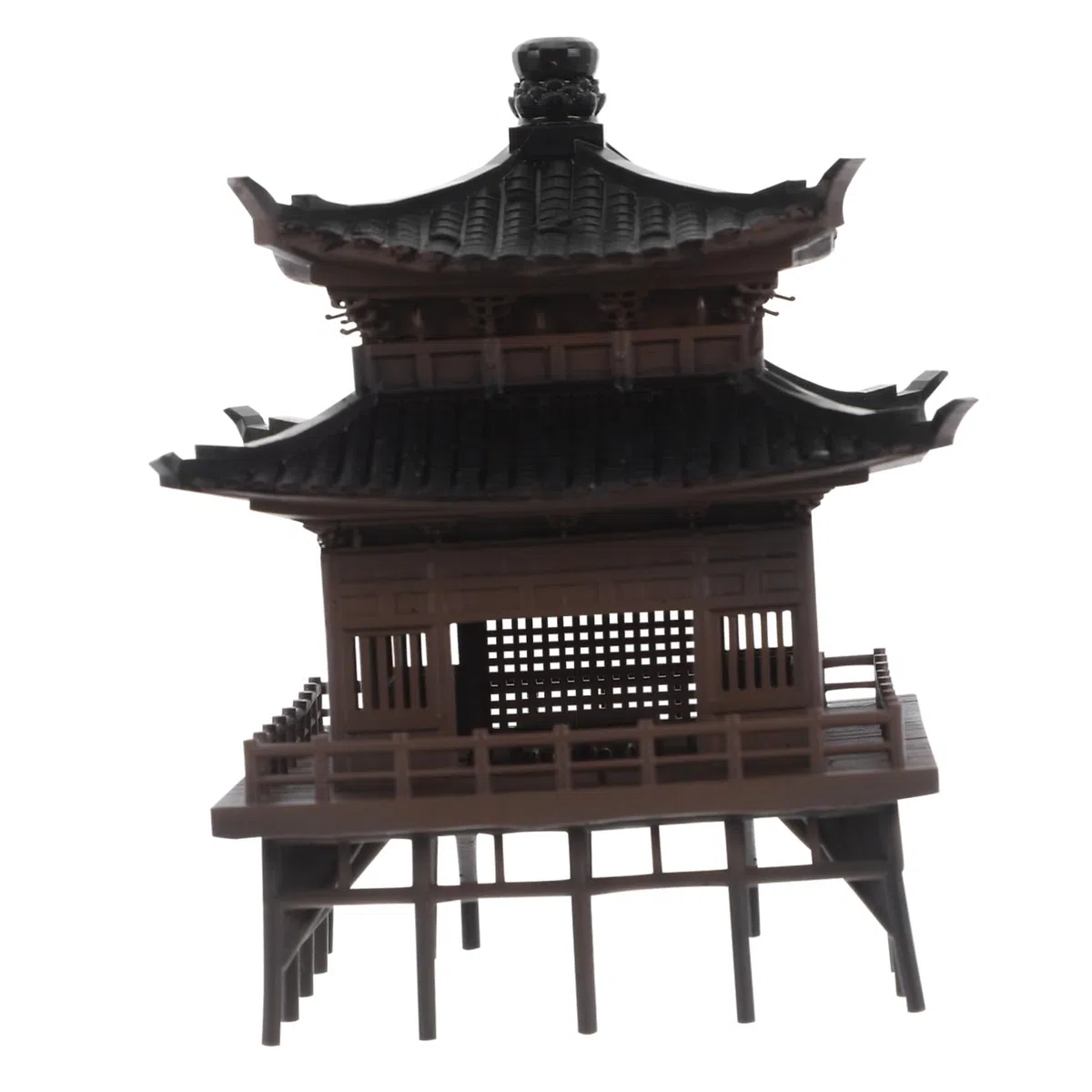 Mini Pagoda Garden Statue Asian Zen Style Micro Landscape Ornament For Fish Tank and Home Décor Plastic Pavilion Model with Detailed Traditional Architecture Design