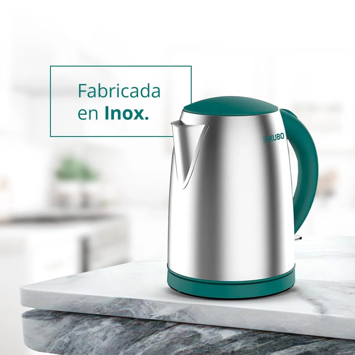 KUBO - Hervidor de Agua Eléctrico - Fabricada en Inox - Filtro Antical y Anti Impurezas - Potencia: 2200W - Capacidad: 1,7l