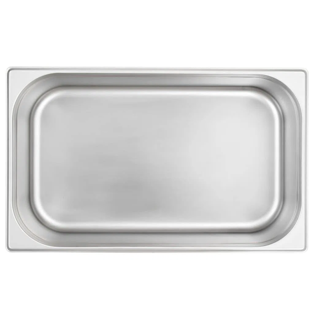 vidaXL 2 recipientes Gastronorm GN 1/1 de 150 mm, acero inoxidable, sin óxido, fácil de limpiar, aptos para lavavajillas, utensilios de cocina, bandeja para servir alimentos, soporte para aperitivos