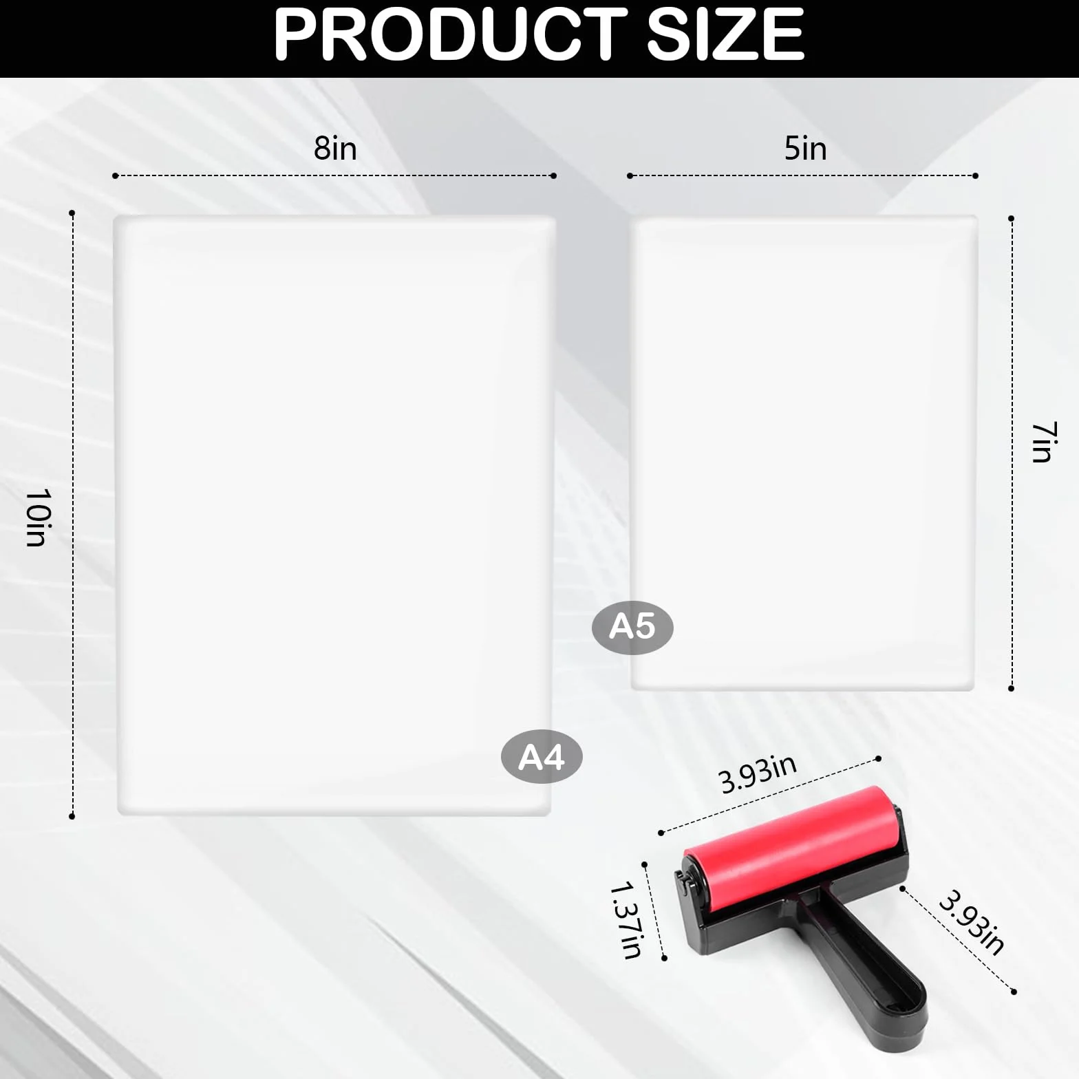 Placa De ImpresióN En Gel, Placas De Gel Impermeables De 12,7x17,8 Cm Y 20x25 Cm Placa De Gel Reutilizable Rectangular A4/A5 Con Rodillo Para ImpresióN De Collages Y CreacióN De Tarjetas