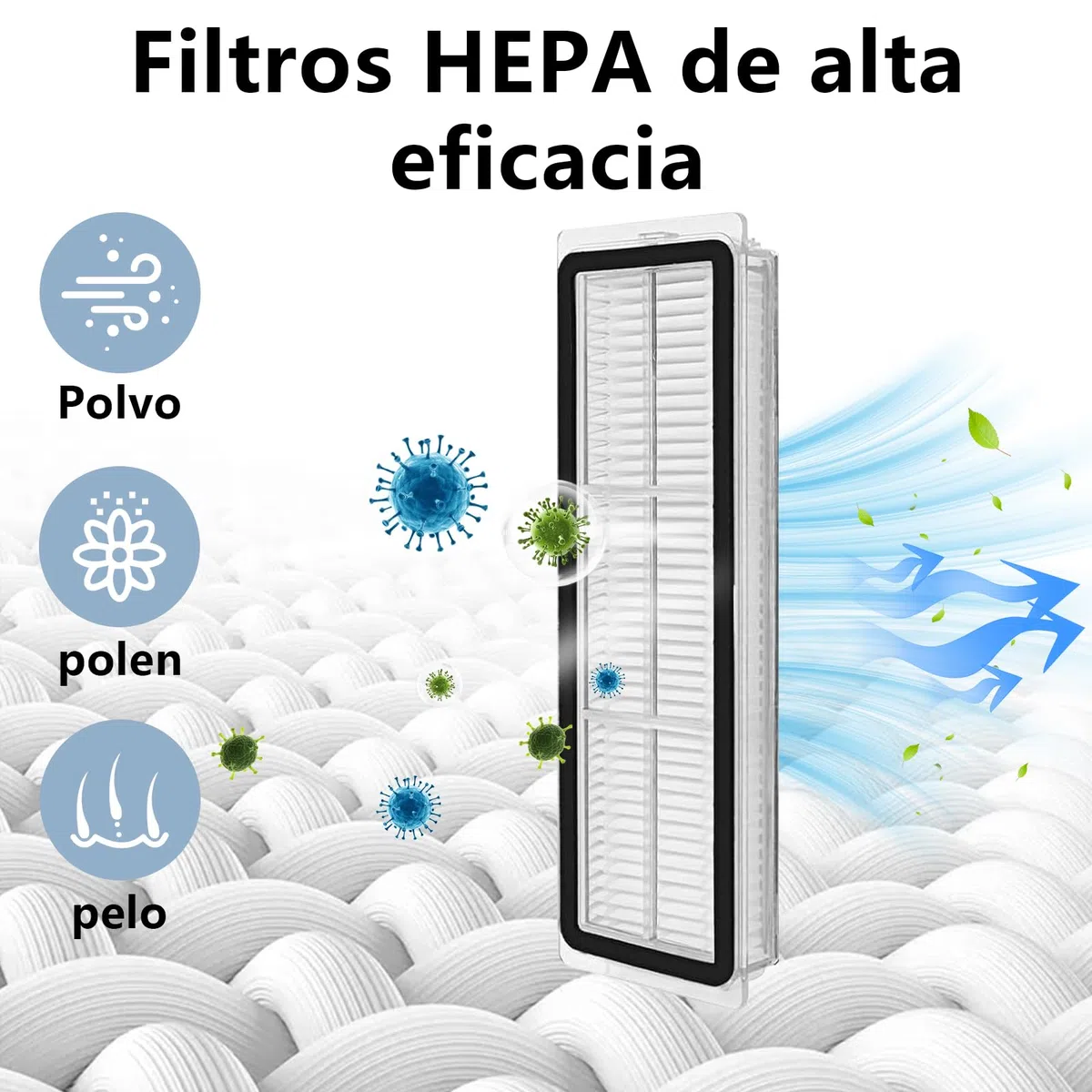 Kit de Accesorios de 23 Piezas para Xiaomi X20+ / X10 Plus Aspirador Robótico, 1 Cepillo Principal, 4 Filtros Hepa, 6 Toallas, 6 Bolsas de Polvo, 6 Cepillos Laterales