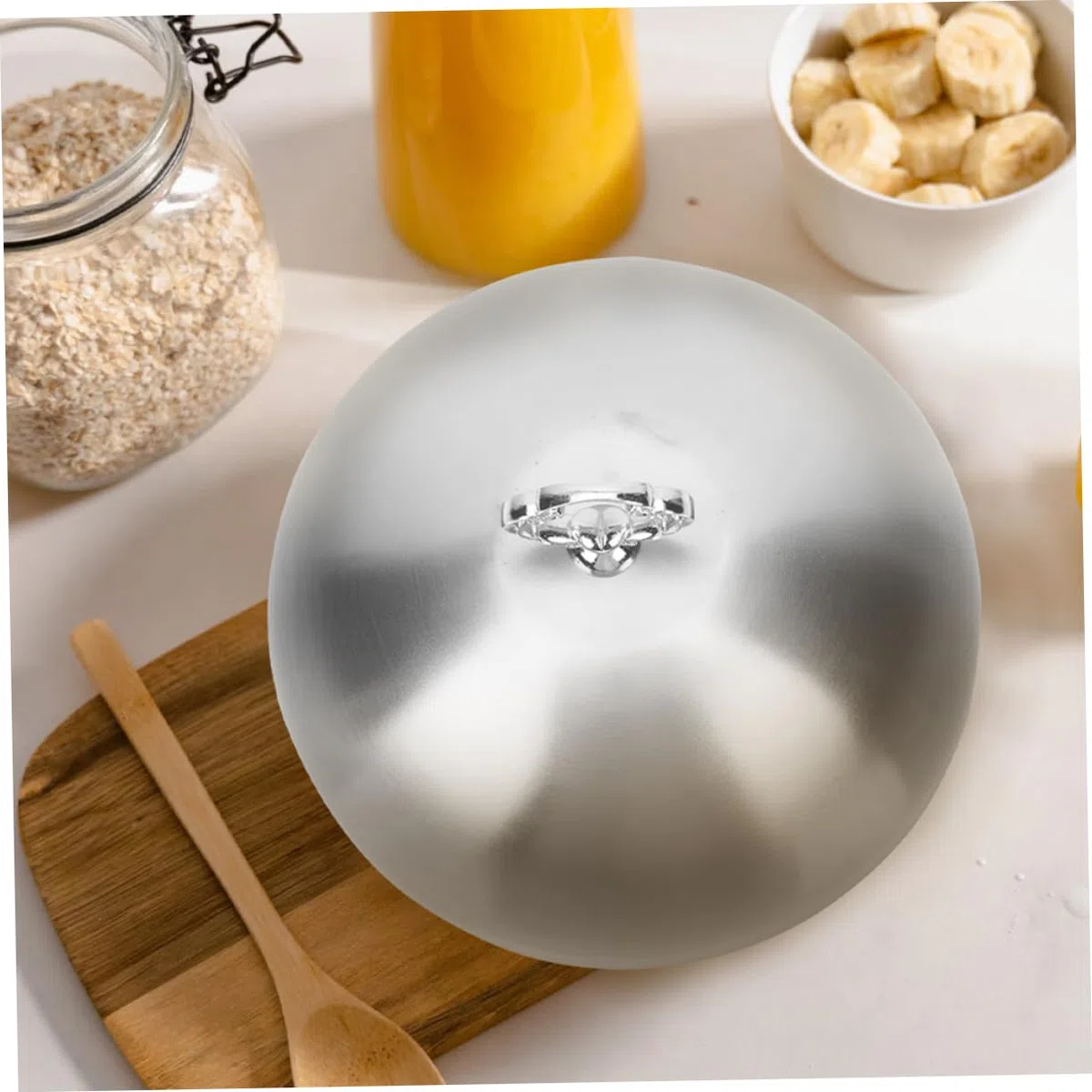 Mobestech Tapa Para Adobar Plancha 14 Cm, Acero Inoxidable, Cubierta De Cúpula Gruesa Para Cocina Profesional, Protección Contra Salpicaduras, Uso En Restaurante y Hotel, Accesorio De Cocina