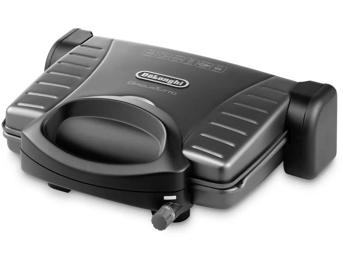 Delonghi Grigliatutto CG298.BK Parilla Eléctrica, 1800 W, Acero Inoxidable/Revestimiento Antiadherente, 3 Velocidades, Negro