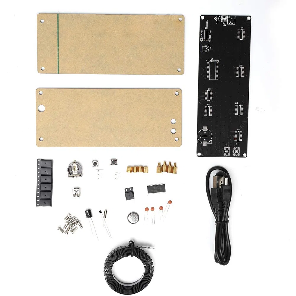 Garsent Kit LED Clock, 5V Digital Electronic DIY Clock Kit en Apariencia acrílica con indicador de Temperatura para Bricolaje.
