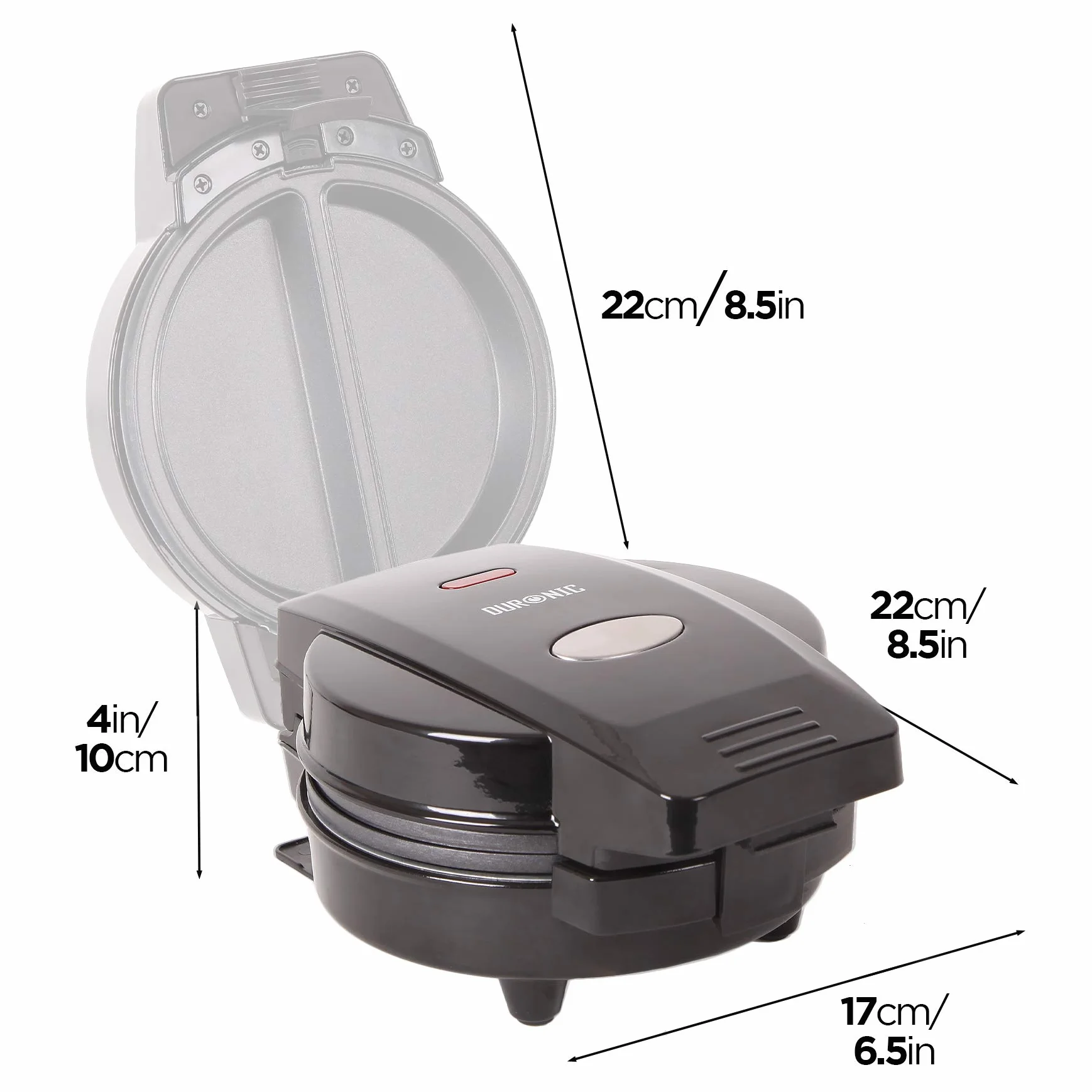 Duronic OM60 Placa para Tortillas Francesas | 600W 2 tortillas a la vez y 2 Placas de cocción Extraibles | Patas fijas de Seguridad | Sandwiches Huevos Fritos Medias Lunas Gofres Tostadas Desayunos