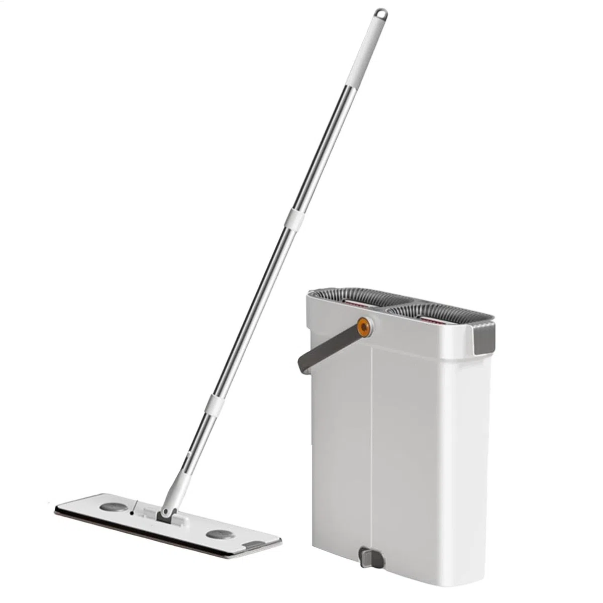 Cubo de fregona con escurridor, juego de fregona y cubo ajustable de microfibra, de limpieza de cubo de fregona, de limpieza de pisos para limpieza de suelos | Giratorio Set De Limpieza Cubo Con Fregona Para Suelos Paredes Ventanas Hogar Empresa En Húmedo