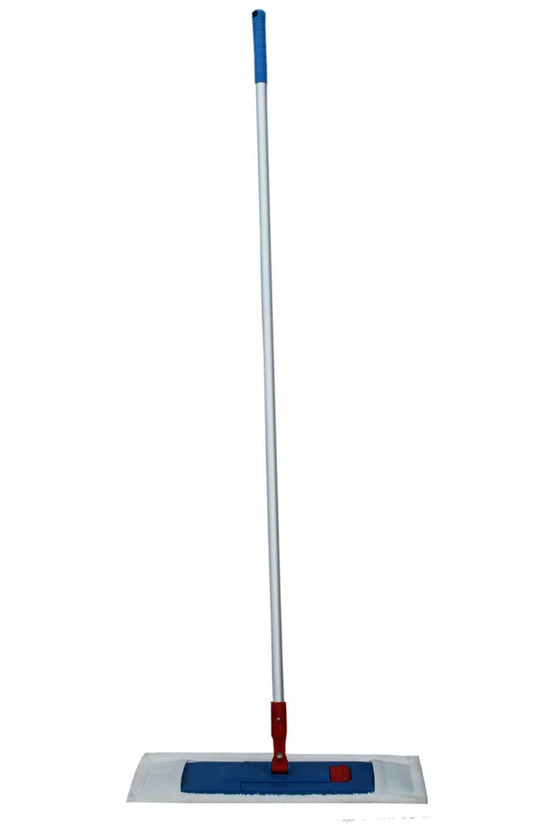 Juego de fregona de 3 piezas, 50 cm, soporte plegable, paño de limpieza y mango de aluminio (5 unidades, microfibra)