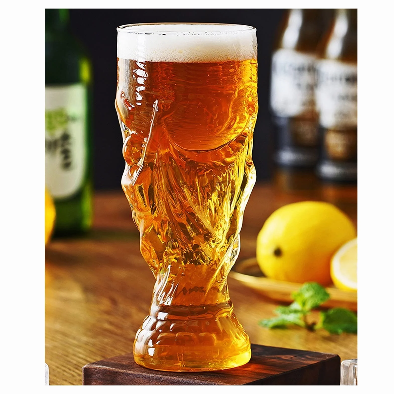Taza de cerveza， Vasos de cerveza grandes y pesados, jarras de vidrio de 12 onzas, juego de vasos y jarras de cerveza clásicas, ideales for familias, jarras de cerveza