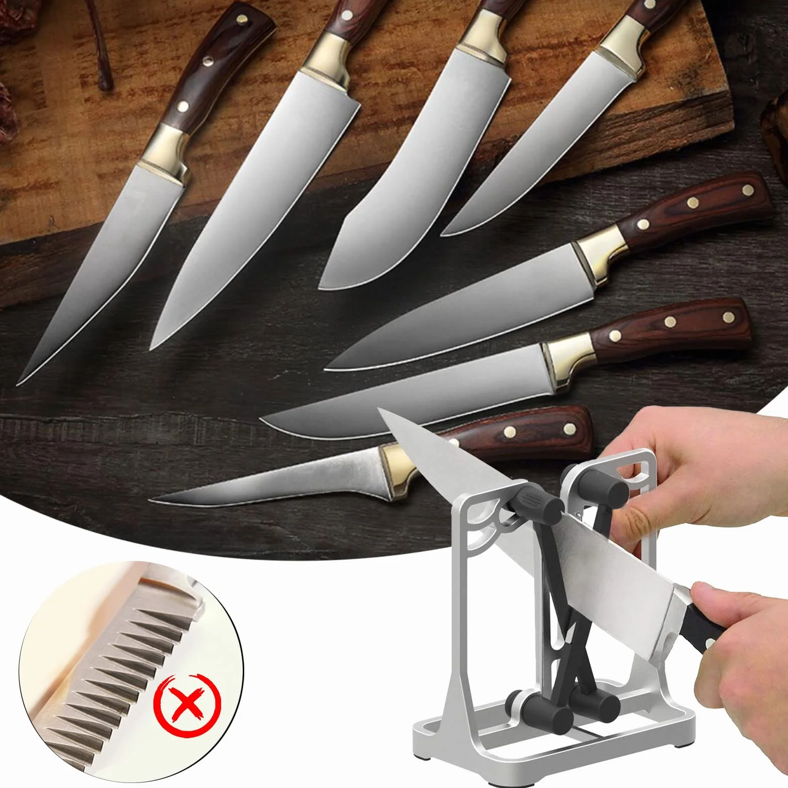 Dealswin - Afilador de Cuchillos de Cocina Profesional Manual para Todo Tipo de Herramientas de Cocina - Knife Sharpener