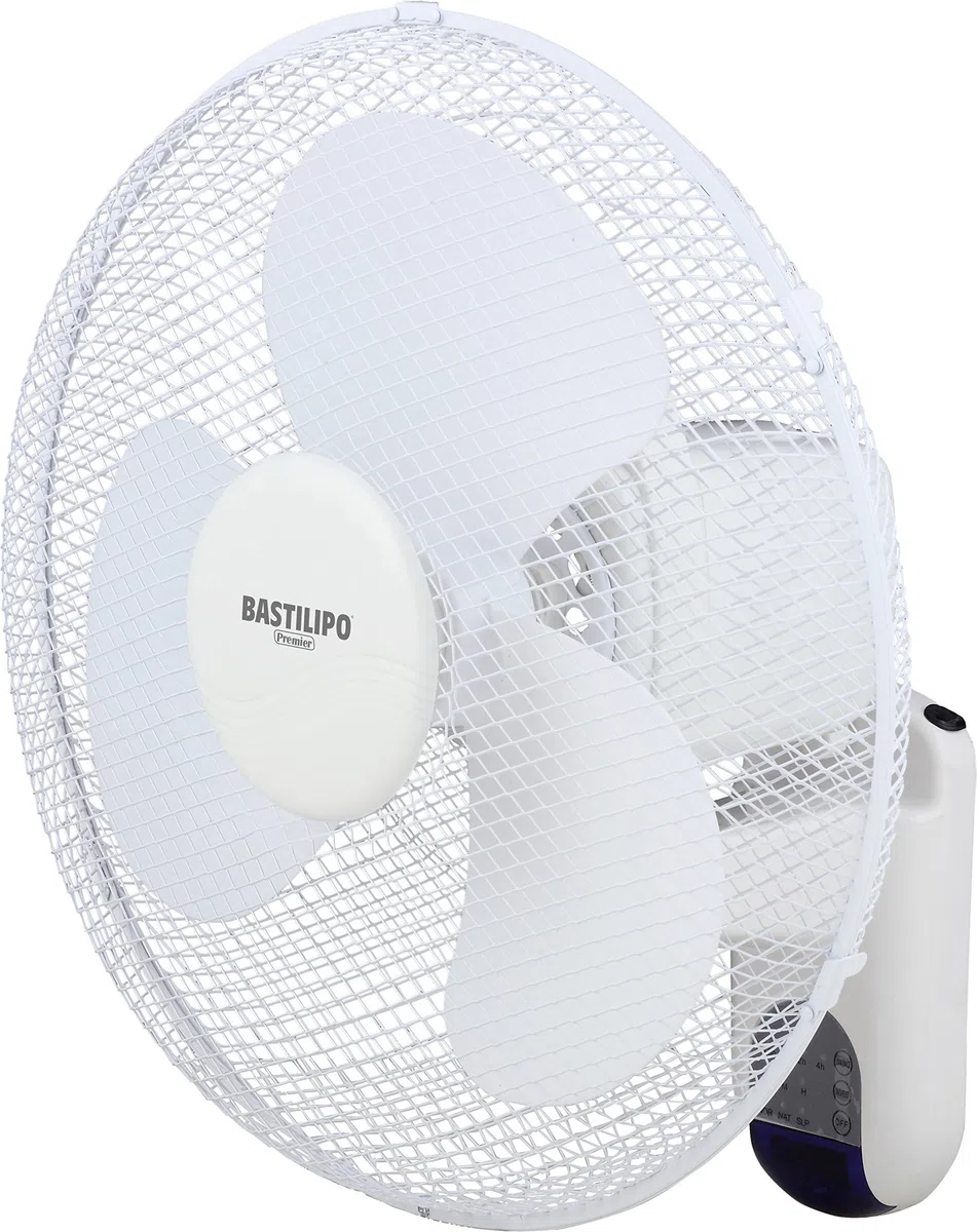 Bastilipo Calahonda Ventilador de Pared con Mando a Distancia, 50 W, Blanco