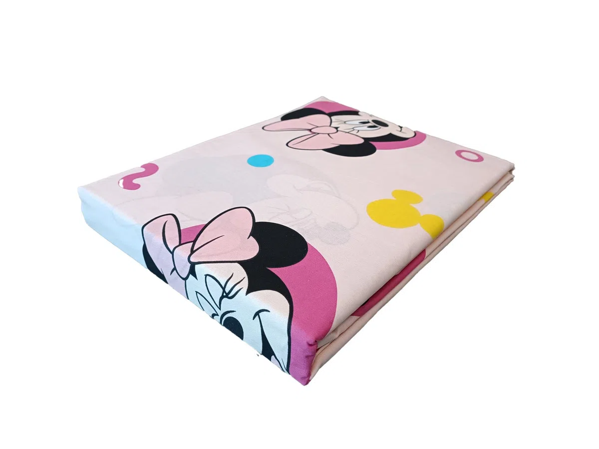 Minnie - Juego de sábanas Completo para Cama de Plaza y Media, sábana encimera, sábana Bajera Ajustable, Funda de Almohada, Color Rosa, Disney, 100% algodón, Producto Oficial