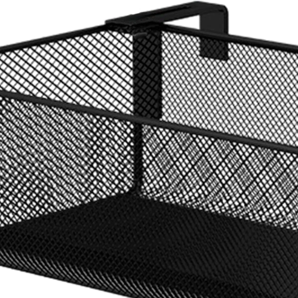 perfk Estante para plantas de balcón, cesta de almacenamiento colgante, estante para litera, accesorios con ganchos escalables para organización de oficina, Negro