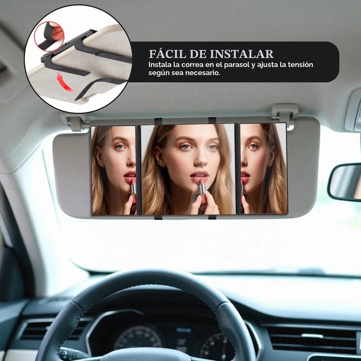 360 grados espejo 3 vías espejo plegable pelo auto corte adecuado para corte de pelo, afeitado, maquillaje