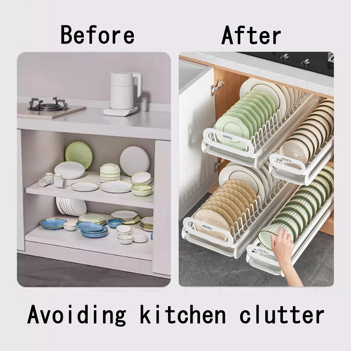 Escurreplatos para Módulos Altos, Escurridor De Platos Y Vasos para Muebles De Cocina, Escurridor De Platos Acero Inoxidable, Escurreplatos De Cocina, Escurreplatos Extensible(Plate Rack)