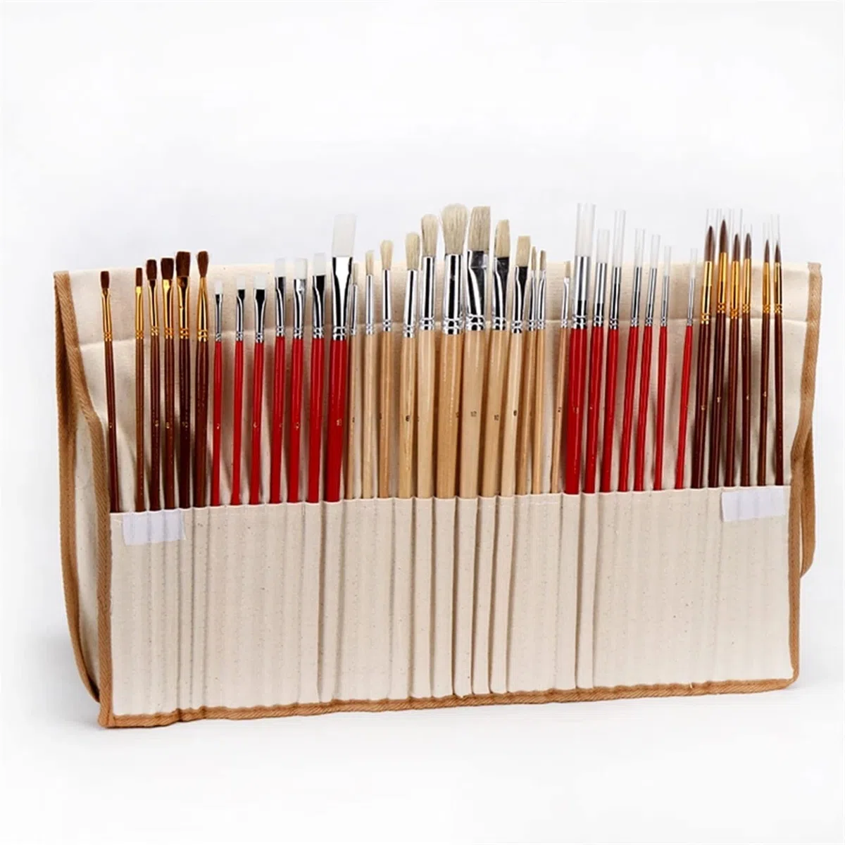 Juego de 36 Pinceles con Soporte para Lienzo, de Pelo sintético, para Acuarela, óleo y Pintura acrílica. (D 1)