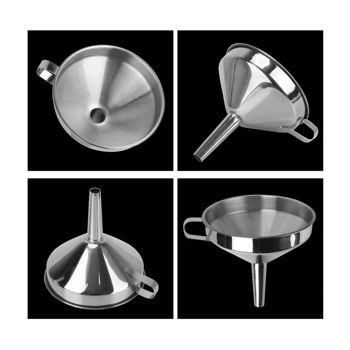 Embudo de Boca Ancha Acero Inoxidable con Filtro Desmontable for enlatar, Cocina, Bar, Vino, Cerveza, Frasco Aceite(L)
