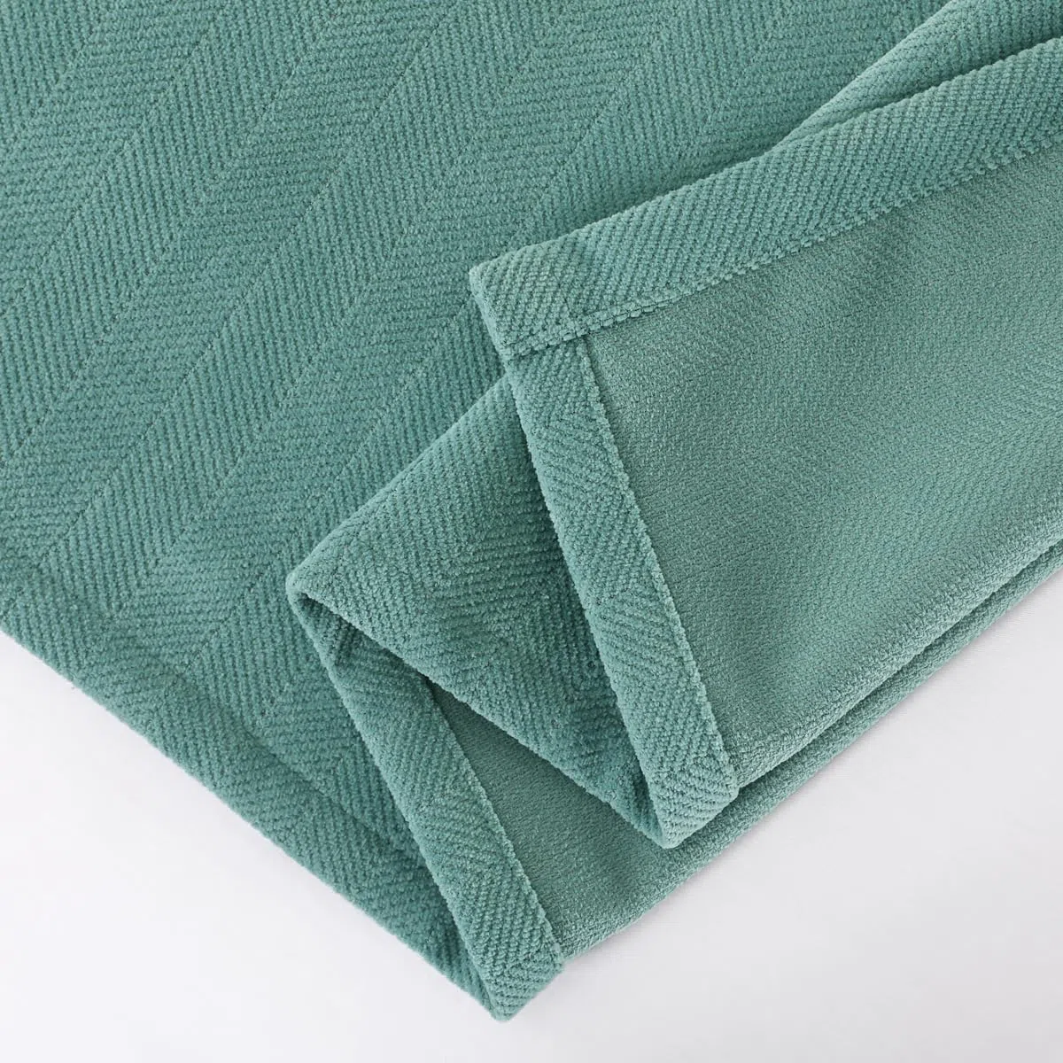 AMBERIS Camino de Cama Azul-Verde Chenier de una Sola Planta, Moderna Bufanda de Cama Decorada en Hotel Familiar (Las Fundas de cojín se Venden por Separado)