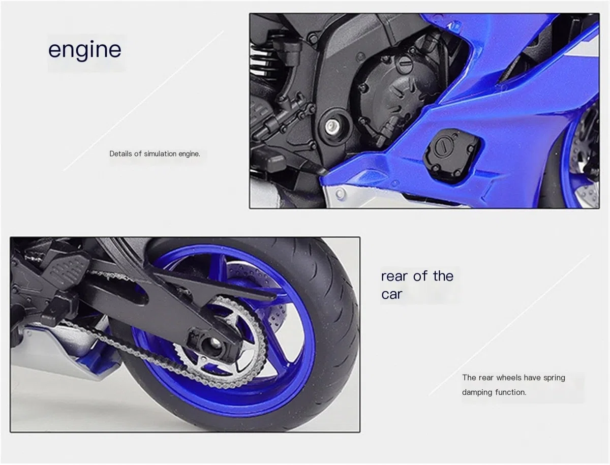 Modelo De Motocicleta A Escala 1:12 Metal Fundido A Presión con Piezas Plástico 2020 para Yamaha YZF-R6 YZFR6 YZF R6