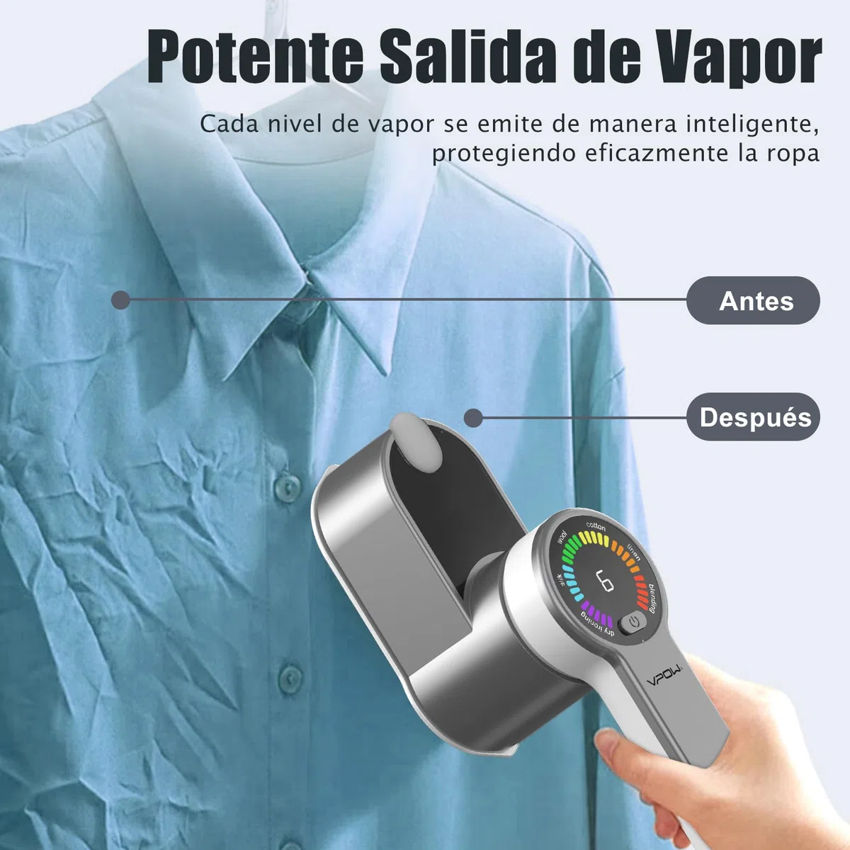 Plancha Vertical Vapor Planchas Viaje: 1200W Steamer Portátil de Mano para Horizontal y Vertical Calentamiento Rápido - Mini Planchas Modo de planchado en seco y 5 Modos de Vapor - Para Hogar y Viajes