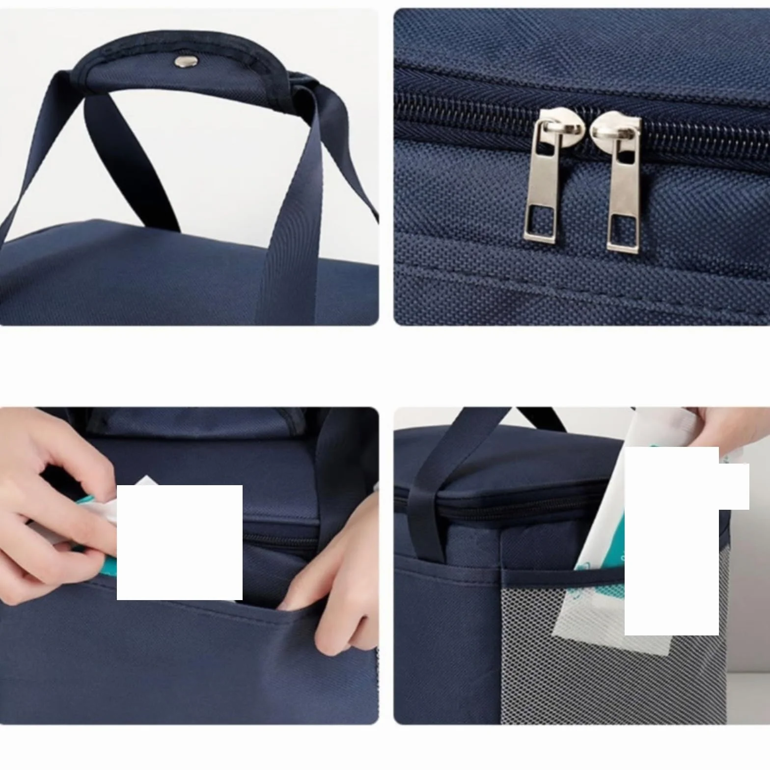 Bolsa de almuerzo portátil, caja térmica for alimentos, refrigerador oficina impermeable, aislada, 2 uds