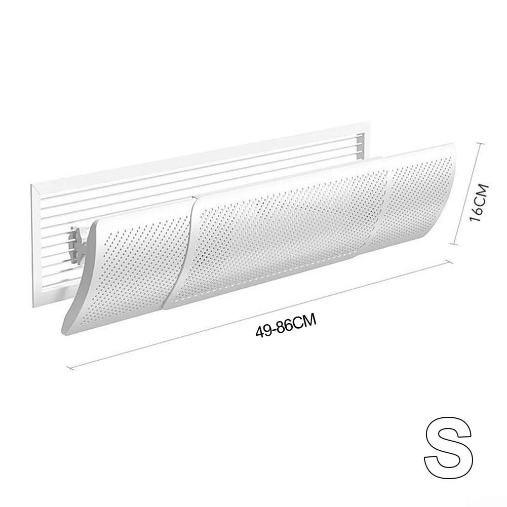 Deflector de flujo para aire acondicionado, escudo deflector de unidad dividida, deflector de aire central antisoplado directo con ala ajustable para pared de CA (básico sin filtro-S)
