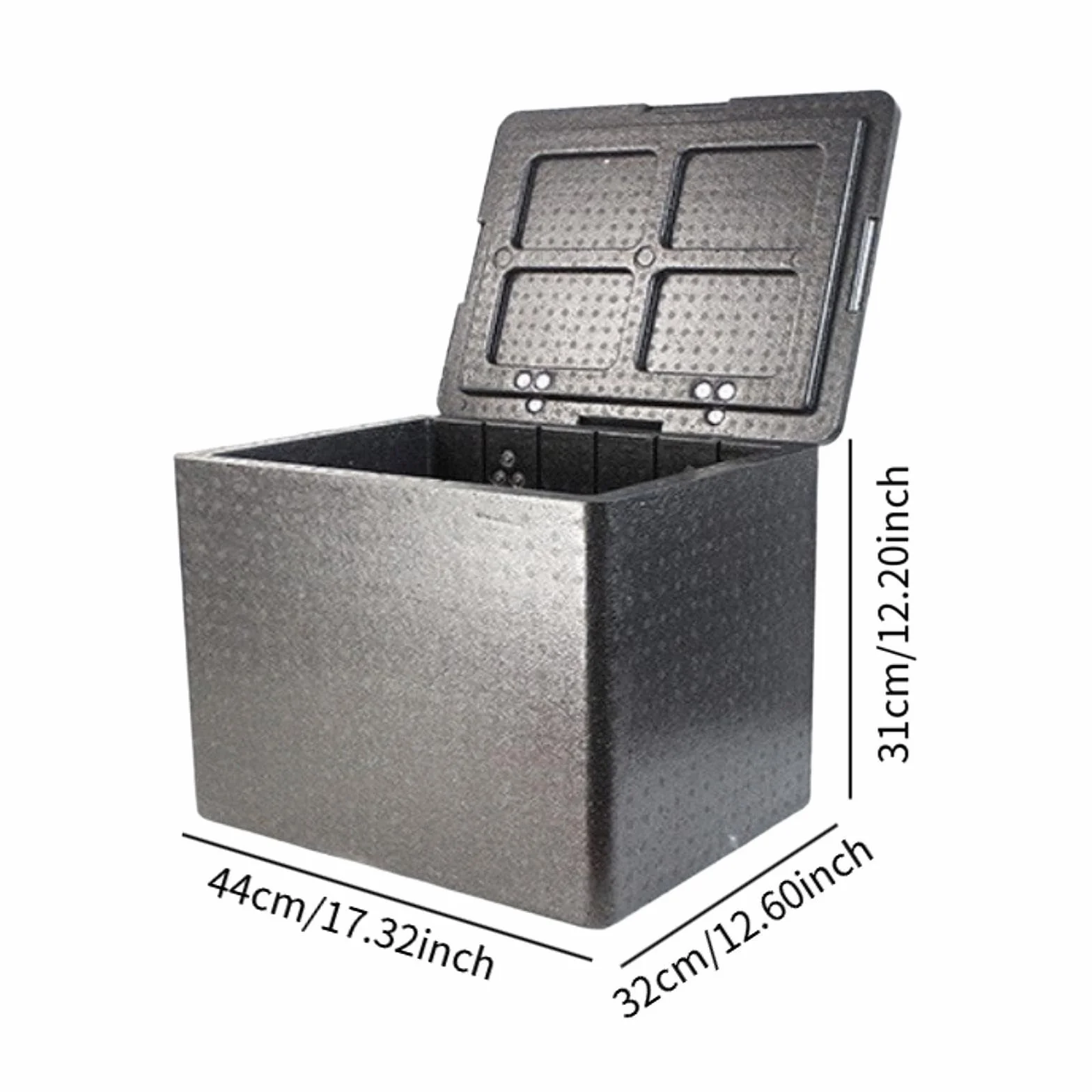 Caja Isotérmica para Transporte de Alimentos, de Espuma con Tapa Abatible, Caja de Envío Refrigerada Isotérmica, Contenedor Térmico para Entrega, 30 L