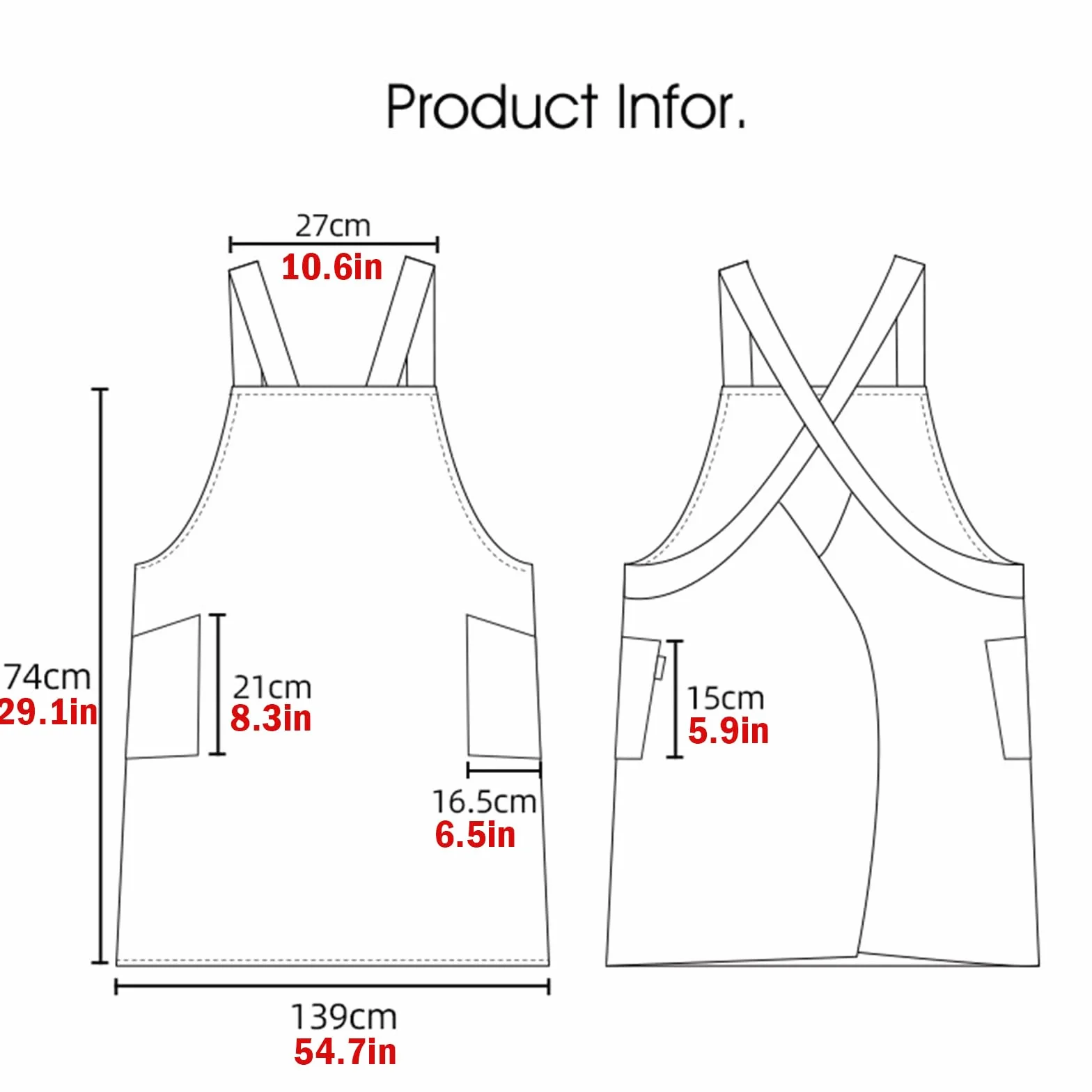 Delantal Mujere De Algodón con 2 Bolsillos, Japón Estilo, Delantales Cocina para Mujeres Cocinar Y JardineriaGrey,One Size