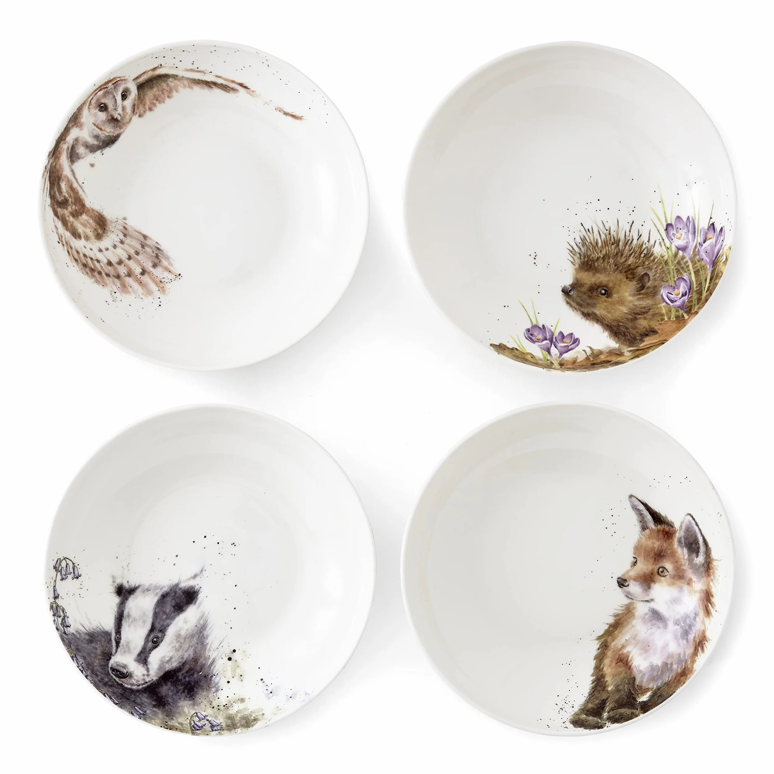 Wrendale Designs Royal Worcester - Juego de 4 cuencos de cerámica para pasta (22 cm)