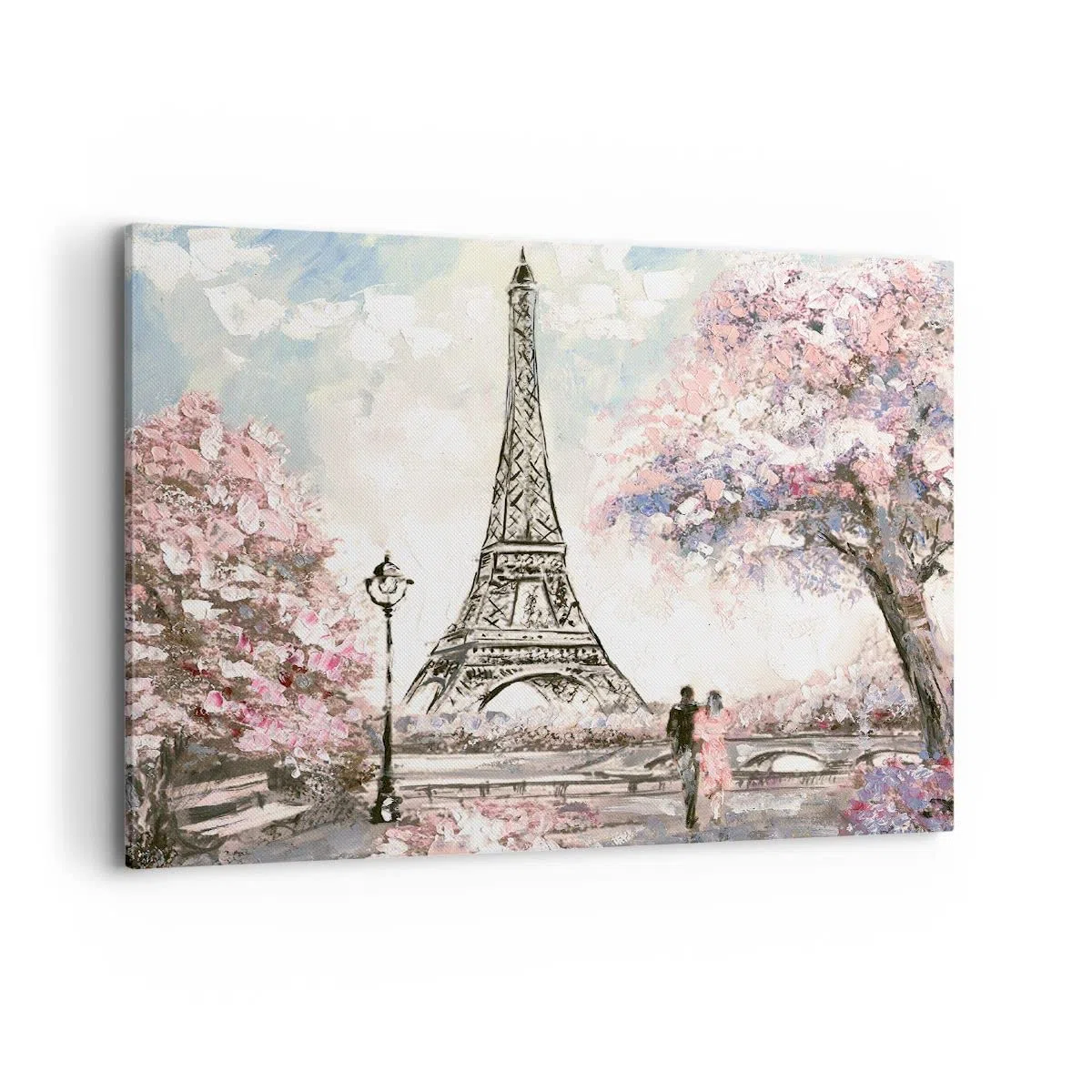 Lienzos decorativos 100x70cm Cuadro Sobre Lienzo Moderno Árboles Eiffle Pareja Francia Grande Dormitorio Cocina Cuadros Pared Imágenes Cuadros Decoracion Salon Wall Art Prints Decor AA100x70-3147