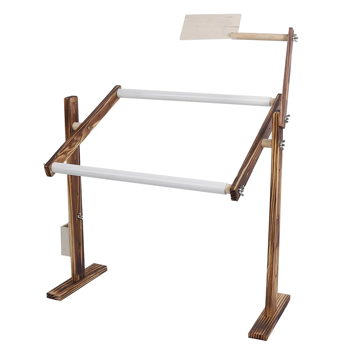 Soporte de bordado ajustable LUCKDANO – Bastidor de punto de cruz de madera antigua, accesorio de costura ajustable en altura para artesanos domésticos.