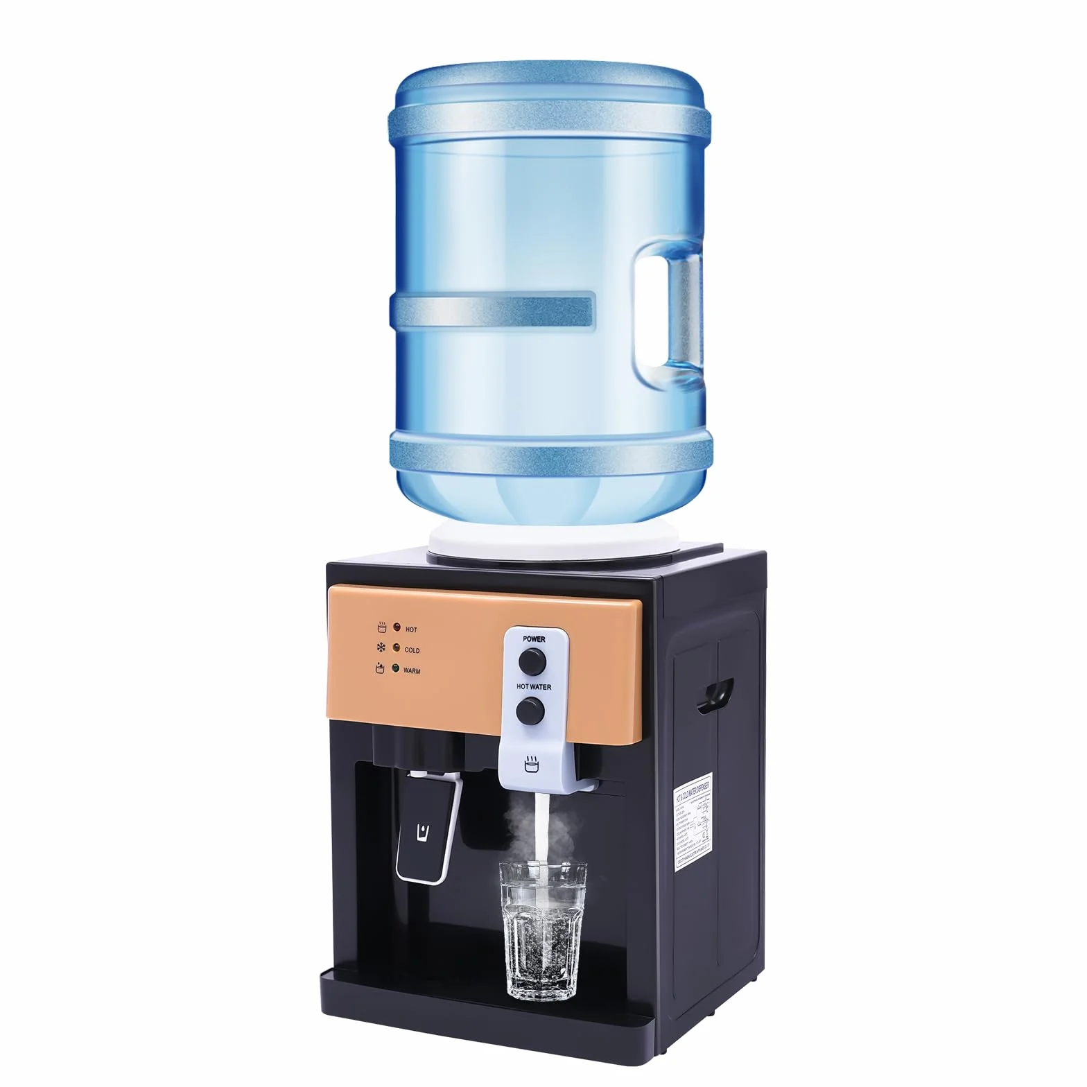 Dispensador de Agua Eléctrico, Dispensador de Agua Caliente y Fría, para Cubos de 3.5 a 18.9 L, 550 W, Calentamiento Rápido, para Oficina, Mesitas de Noche, Mesas de Café