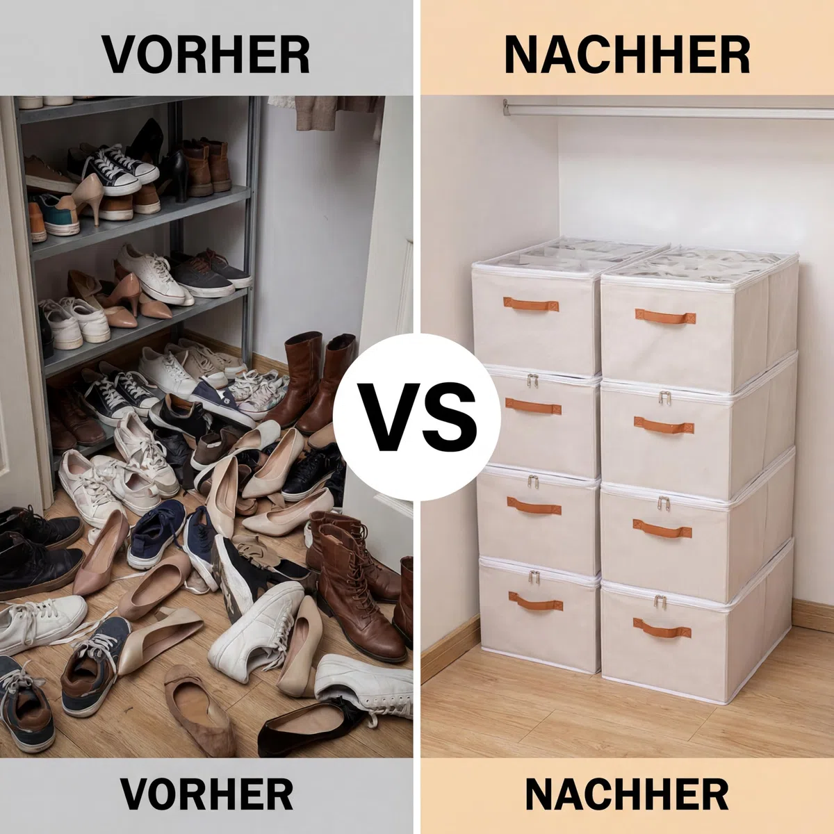 Organizador de zapatos, organizador de zapatos con tapa, cajas de zapatos plegables, divisores ajustables para caja de almacenamiento de zapatos, apto para 16 pares con asas, para
