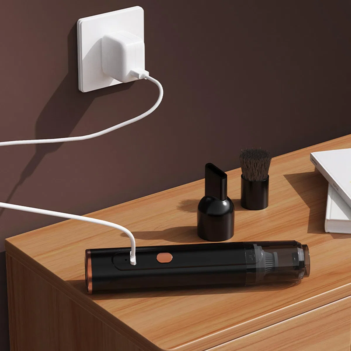 Aspiradoras portátiles de ABS para café en polvo, colector de mano inalámbrico para cocina y oficina, colector de alta potencia