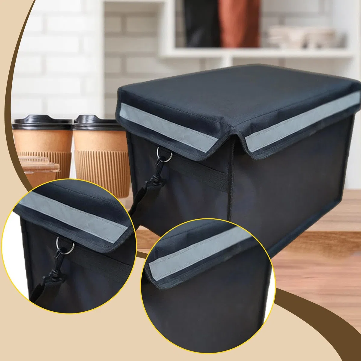 Caja isotérmica para Reparto de Alimentos, contenedor de Reparto de 30 litros, Bolsa isotérmica Multiusos para supermercados y Catering, Caja para, Sin Mango