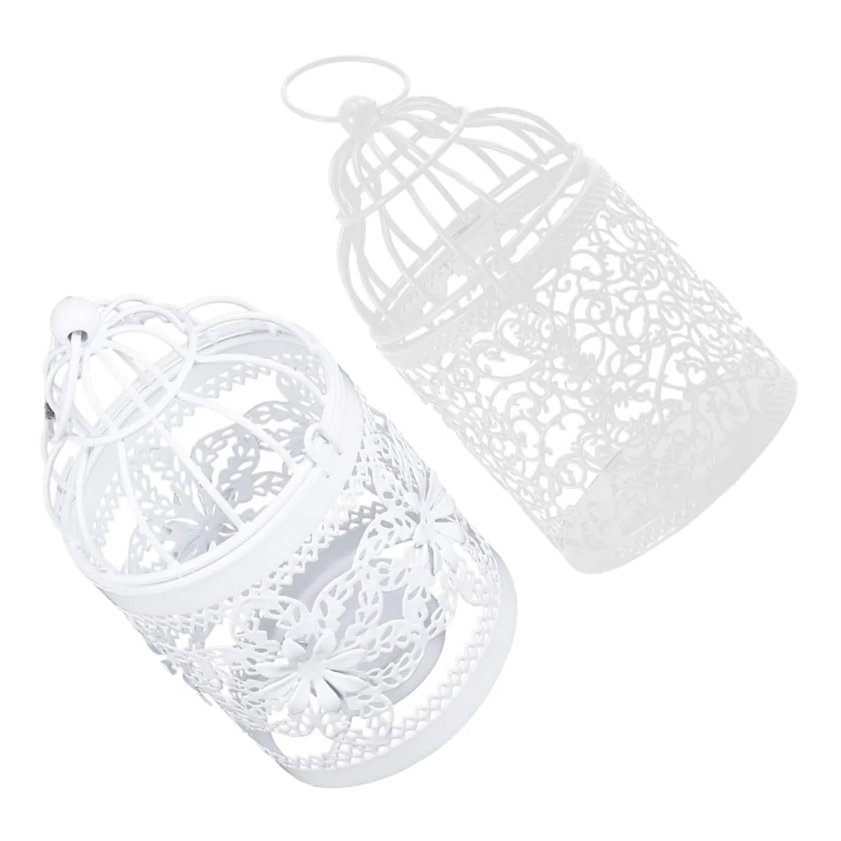 2 Piezas Portavelas De Hierro Jaula De Pájaros Candelero Hueco Creativo Jaula Decorativa para Velas Adorno para Sala Dormitorio Y Oficina 3.14 X 3.14 X 5.51 in