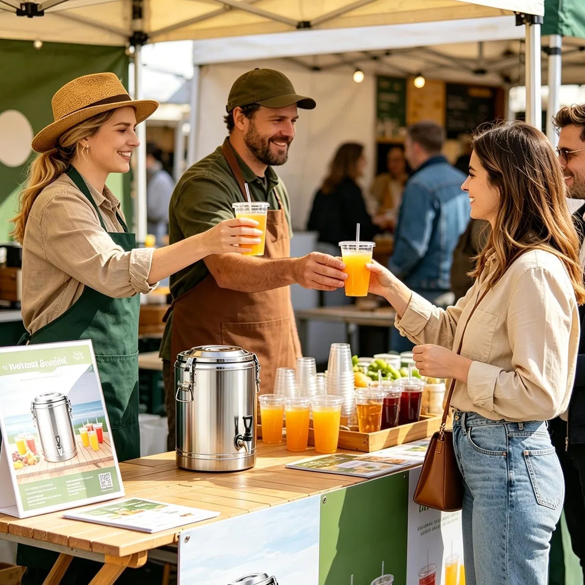Dispensador con grifo y jarra en acero inoxidable | Dispensador de Agua y Bebidas con Grifo Para Café Té Limonada Caliente Y Frío Hogar Picnic