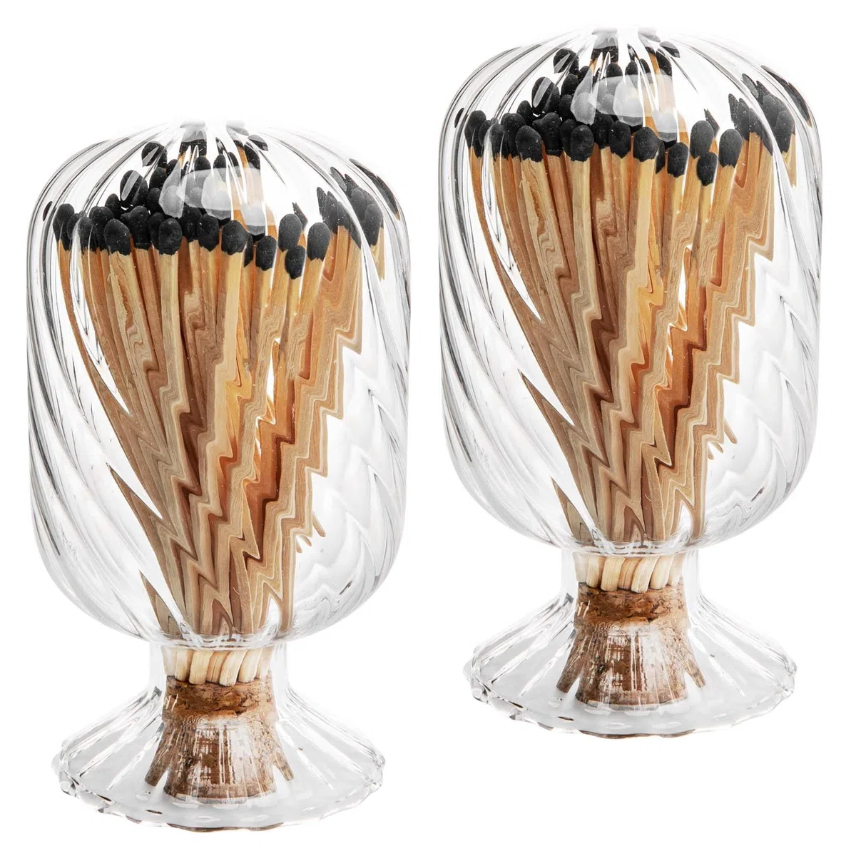 Botella de Cerillas,Porta Cerillas de Transparente Juego de 2 portacerillas en forma de hélice, campana de cristal for cerillas de 4 pulgadas, portacerillas al revés for velas perfumadas en la mesa de
