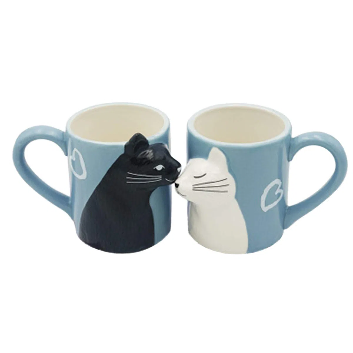 Gelb&Schwarz Botella de agua de acero inoxidable para aniversario de cumpleaños, regalo a juego, taza de gato, pareja, boda, juego de café, vaso y botella, taza de vidrio de doble pared con infusor