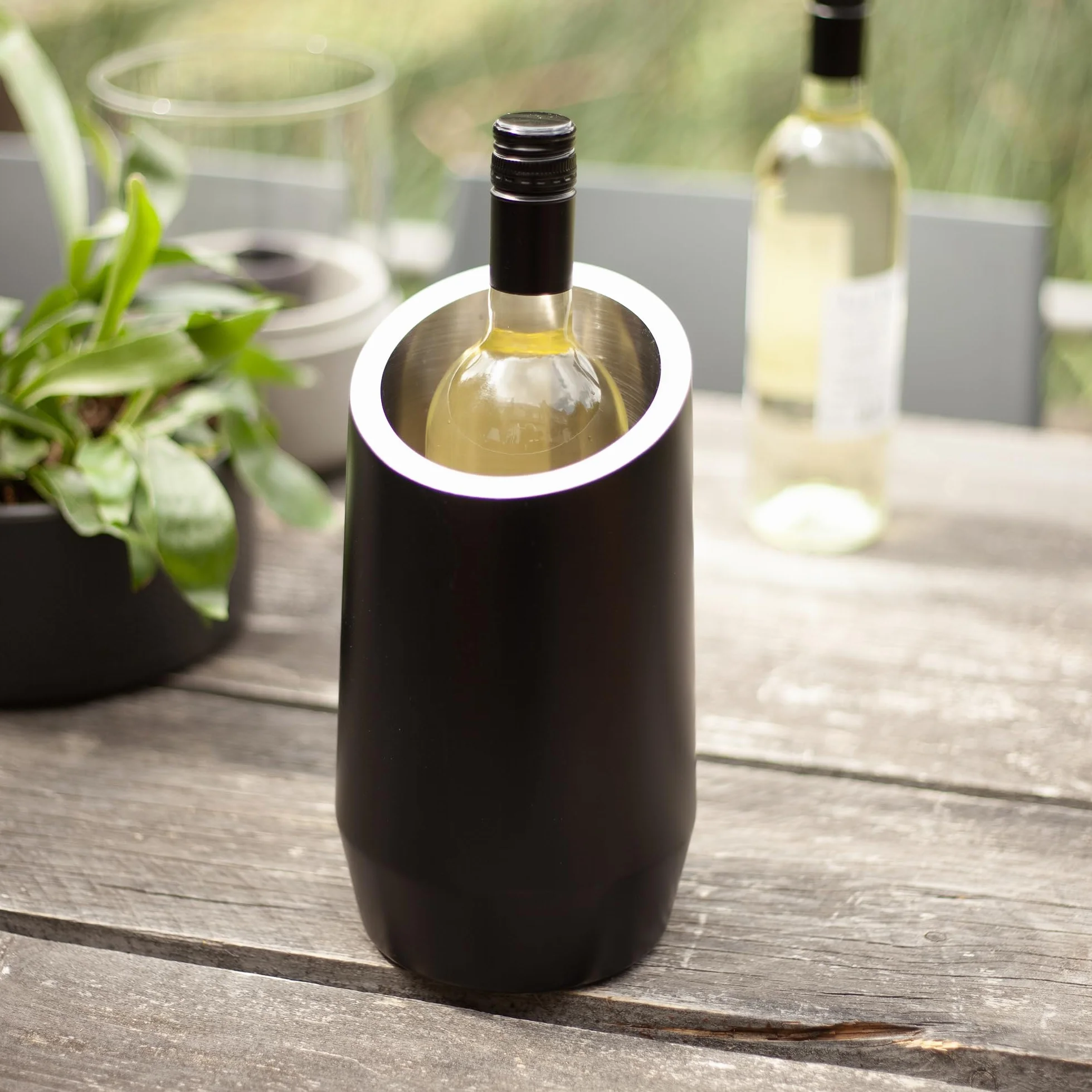 Leopold Vienna Enfriador de Botellas, Acero Inoxidable 304, Negro, 139x139x250