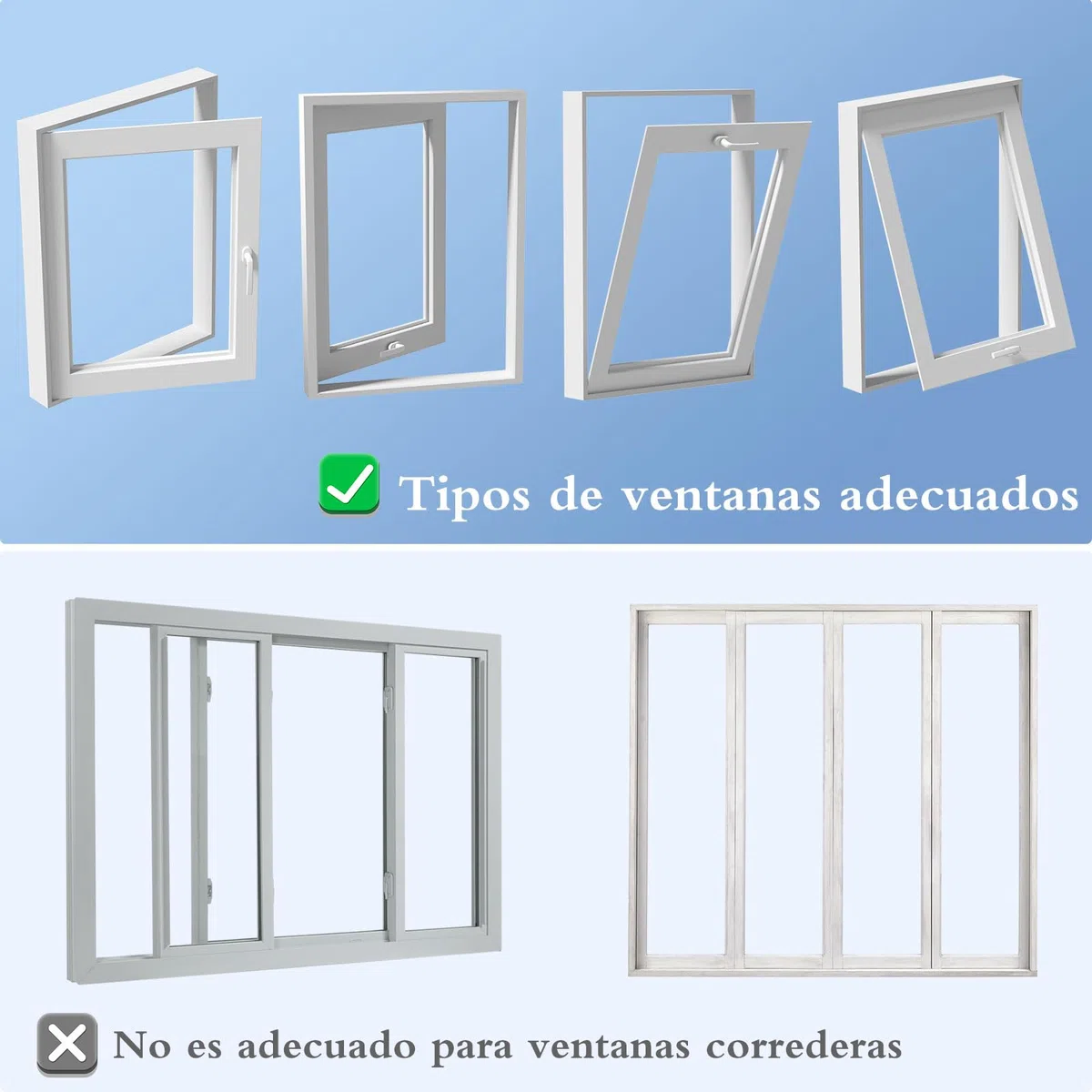 Sello de Ventana para Aire Acondicionado Portátil (400cm), Kit Universal Aislante con Cremallera Doble, Fácil de Instalar Sin Taladrar
