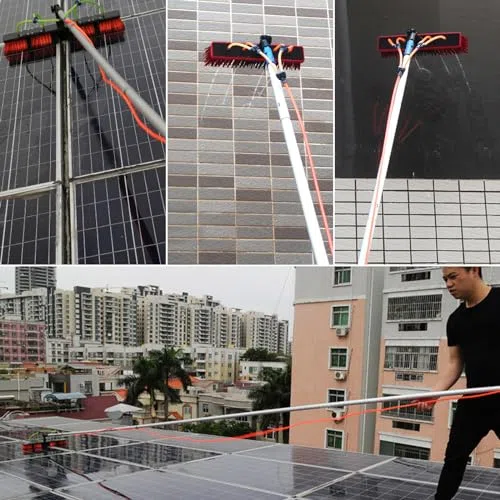 Kit telescópico para Limpieza de Ventanas: pértiga Extensible de 3,12 m con Cabezal de Cepillo Ajustable y Cepillo de Agua para la Limpieza de Paneles solares y Ventanas Exteriores