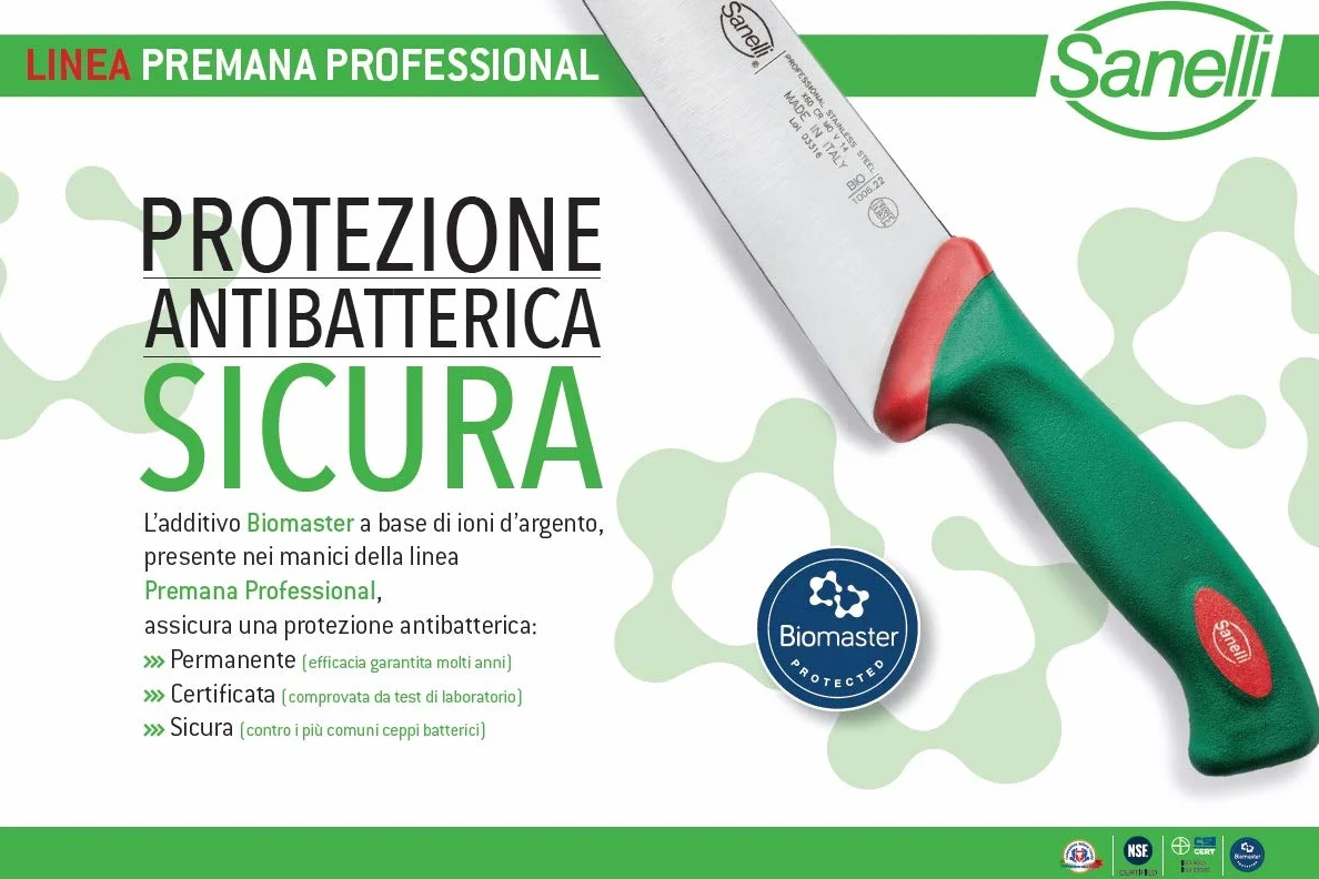 Sanelli Línea Premana Professional,Chaira Cm.22,Verde y Rojo,36.0x2.5x3.0 cm