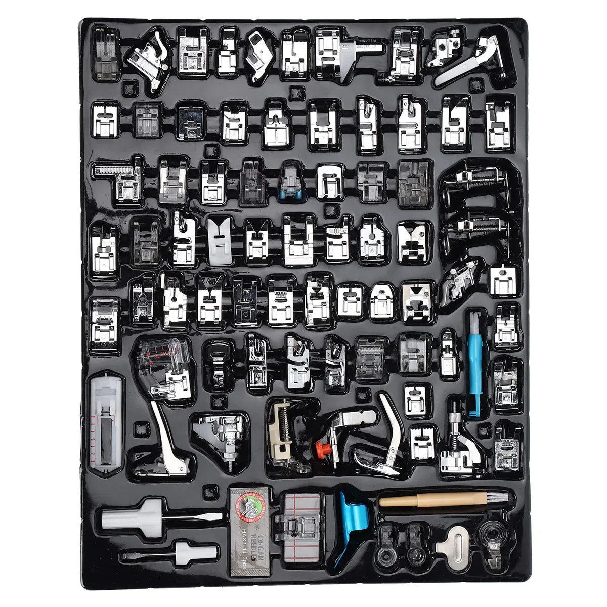 Generic Juego de Prensatelas para Máquina de Coser Doméstica, 82 Uds., para Proyectos de Costura Domésticos con Accesorios Duraderos de Acero Inoxidable