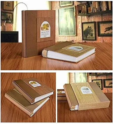 Álbum de Fotos Inserto de 6 Pulgadas para Parejas, Estudiantes, álbum de graduación, Libro, Grano de Madera clásico(Color:#2)