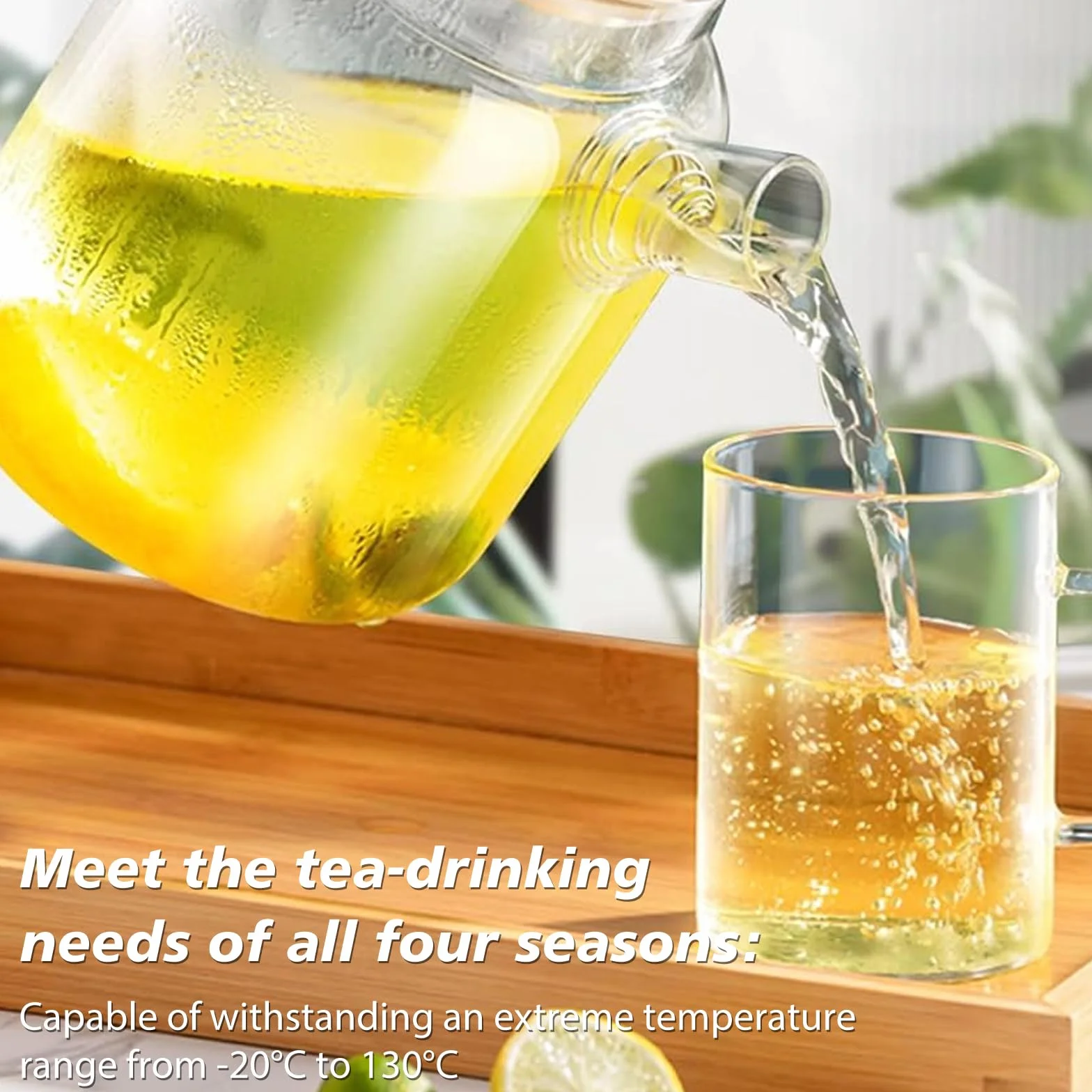 Tetera de vidrio con calentador, 1,8 L, tetera de vidrio con colador, infusor de té con colador y calentador, mantiene el calor durante mucho tiempo, acero inoxidable, para