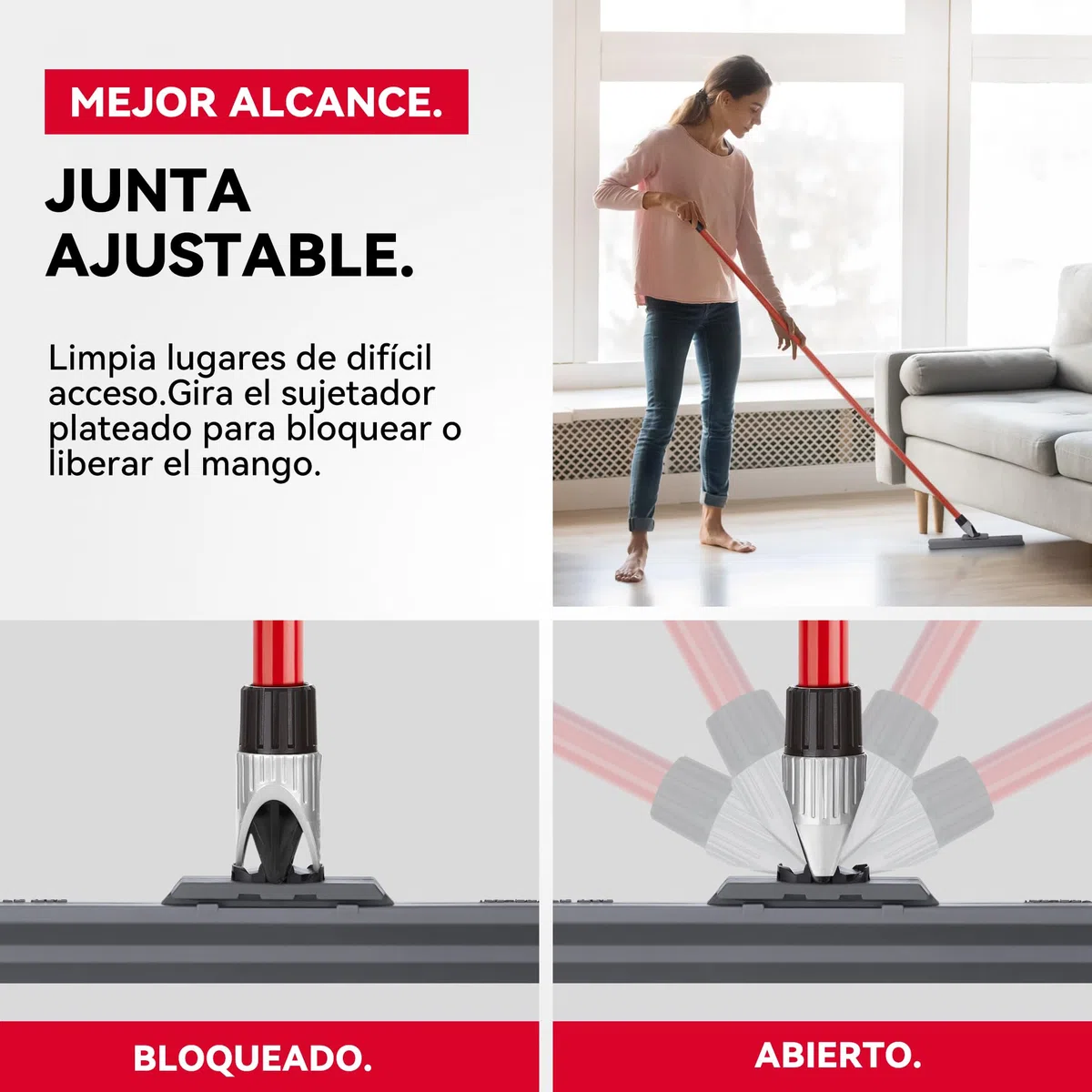 Tyroler Escobilla de Goma Silicona | Cabezal de 100% Silicona de 30 cm | Mango de 140 cm | Escoba de Goma para Suelo | Haragan para Suelos Exterior| Aragan para Suelos | Araganes para el Suelo
