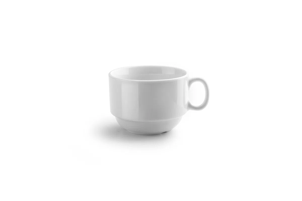 IBILI - Juego de 6 Tazas de 230 ml con Platillos Castilla Blanca, Porcelana
