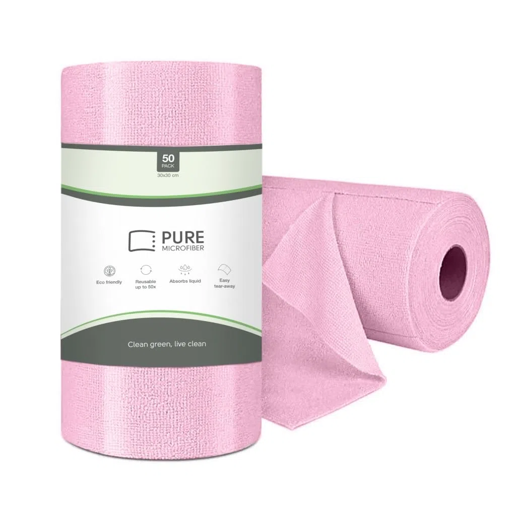 Toalla de papel reutilizable, rollo de paño de limpieza de microfibra, sin pelusas, no abrasivo, altamente absorbente, material ultrafino, ideal para el hogar, automóviles, limpiadores profesionales,