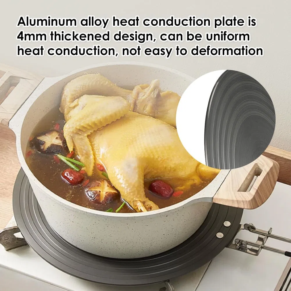 Placa Difusora de Calor de 28cm x 4mm, Placa de Inducción de Aleación de Aluminio Estufa de Gas Descongelación Rápida Bandeja Café Leche Utensilios de Cocina