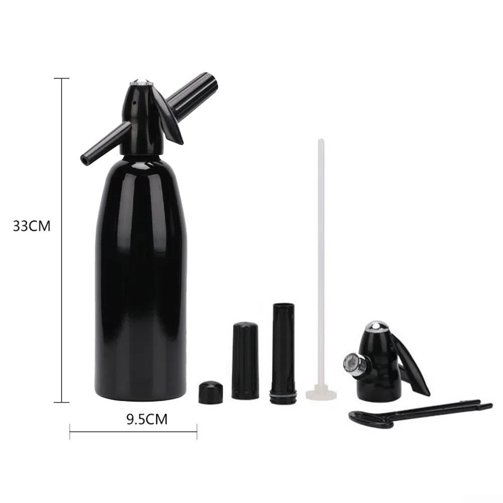 Máquina de agua de soda para crear bebidas carbonatadas en casa, máquina de agua con gas para jugos, cócteles y más (negro)
